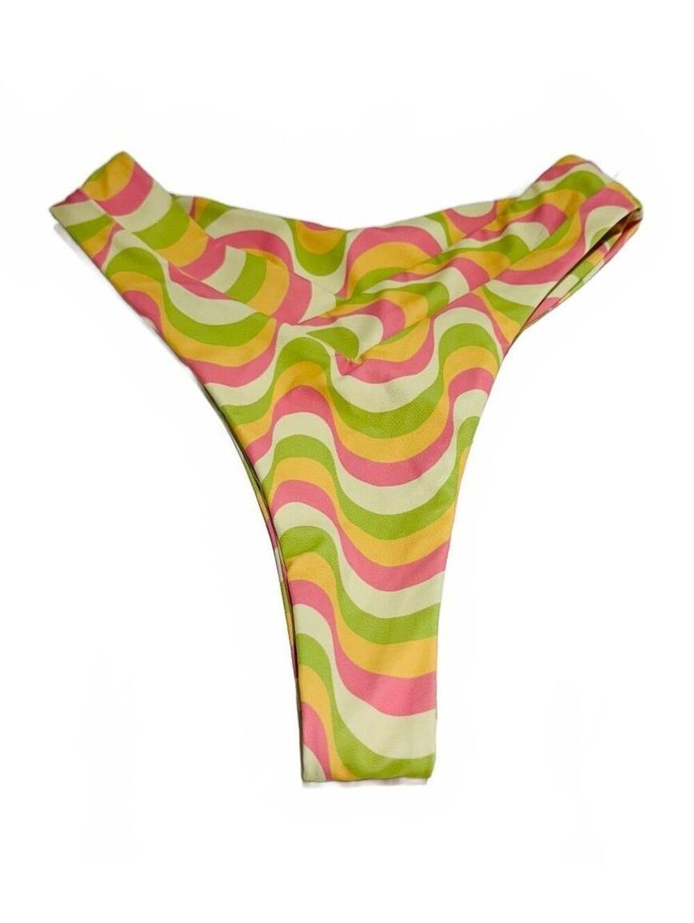 Aurelle Women's Multicolor Wavy Pattern Bikini Bottom Size Small